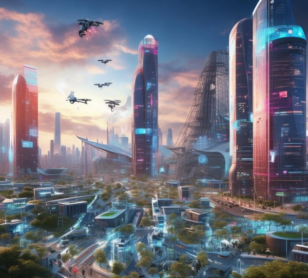 科技与创新的视觉交响，a3纸横版画里的未来图景