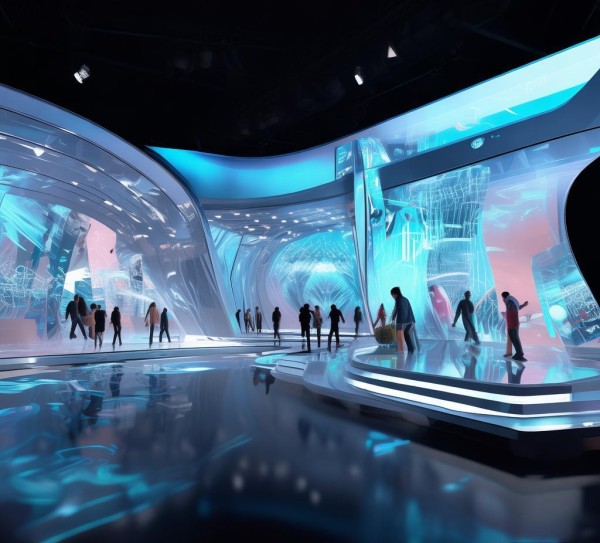 插画科技活动方案设计图，融合创意与科技的互动体验设计